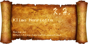 Klimo Henrietta névjegykártya
