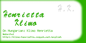 henrietta klimo business card